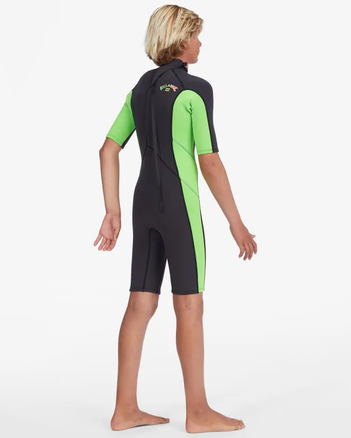 Billabong Boy039s 22mm Absolute Short Sleeve Back Zip Springsuit Neon Green Kids Boys039 Wetsuits Billabong Boy039s 22mm Absolute Short Sleeve Back Zip Springsuit Neon Green Kids Boys039 Wetsuits