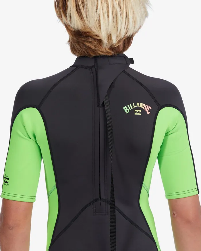 Billabong Boy039s 22mm Absolute Short Sleeve Back Zip Springsuit Neon Green Kids Boys039 Wetsuits Billabong Boy039s 22mm Absolute Short Sleeve Back Zip Springsuit Neon Green Kids Boys039 Wetsuits