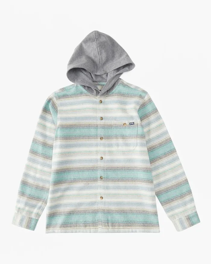 Billabong Boy039s Baja Hooded Flannel Shirt Stone Kids Boys039 Shirts