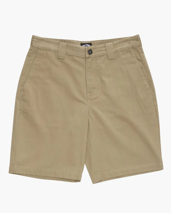Billabong Boy039s Carter Workwear Shorts Khaki Kids Boys039 Shorts