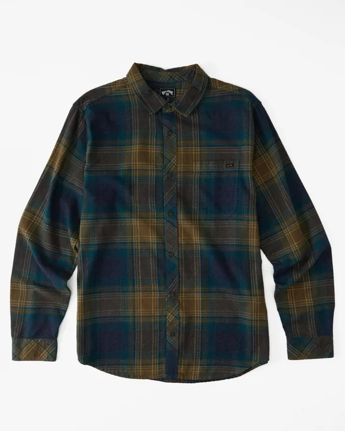 Billabong Boy039s Coastline Flannel Shirt Real Teal Kids Boys039 Shirts