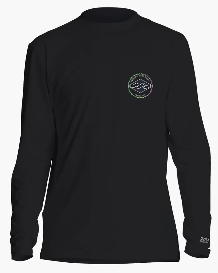 Billabong Boy039s Rotor Diamond UPF 50 Long Sleeve Surf Tee Black Kids Boys039 Rashguards and Surf Tees Billabong Boy039s Rotor Diamond UPF 50 Long Sleeve Surf Tee Black Kids Boys039 Rashguards and Surf Tees