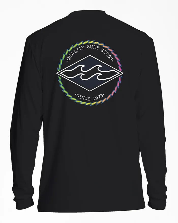 Billabong Boy039s Rotor Diamond UPF 50 Long Sleeve Surf Tee Black Kids Boys039 Rashguards and Surf Tees Billabong Boy039s Rotor Diamond UPF 50 Long Sleeve Surf Tee Black Kids Boys039 Rashguards and Surf Tees