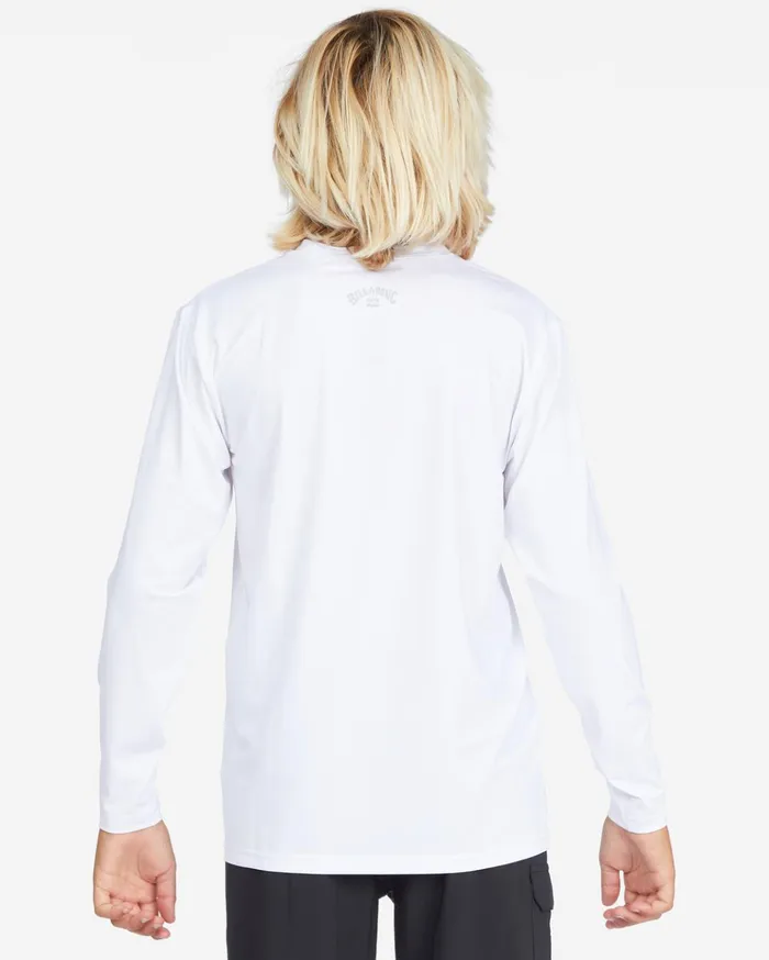 Billabong Boys039 All Day Wave Loose Fit Long Sleeve Surf Tee White Kids Boys039 Rashguards and Surf Tees Billabong Boys039 All Day Wave Loose Fit Long Sleeve Surf Tee White Kids Boys039 Rashguards and Surf Tees
