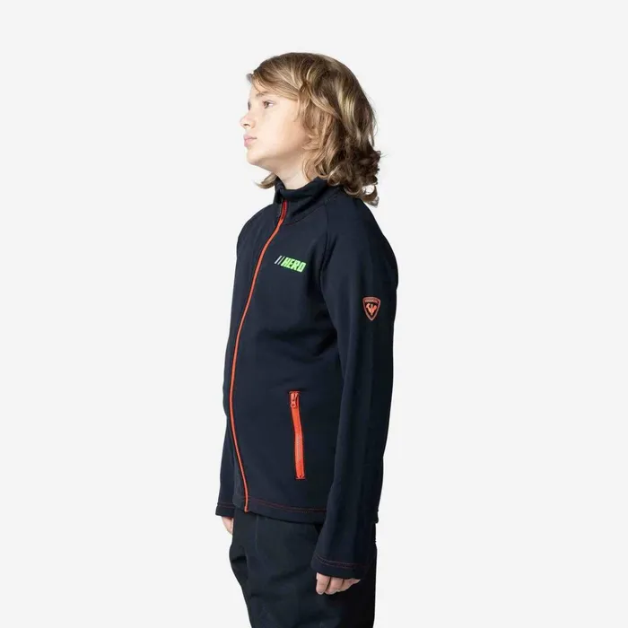 Kids Boys039 FullZip Hero Clim Fleece Jacket Black200 Rossignol Layers