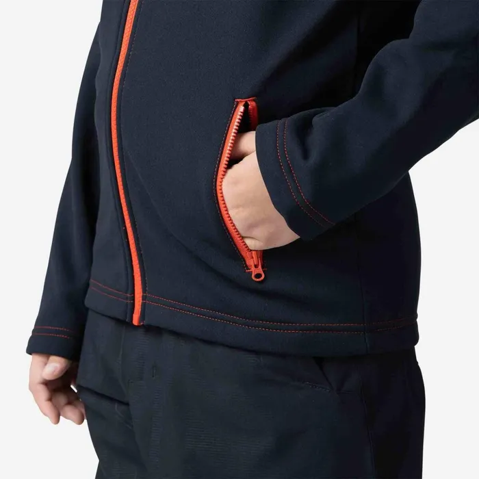 Kids Boys039 FullZip Hero Clim Fleece Jacket Black200 Rossignol Layers