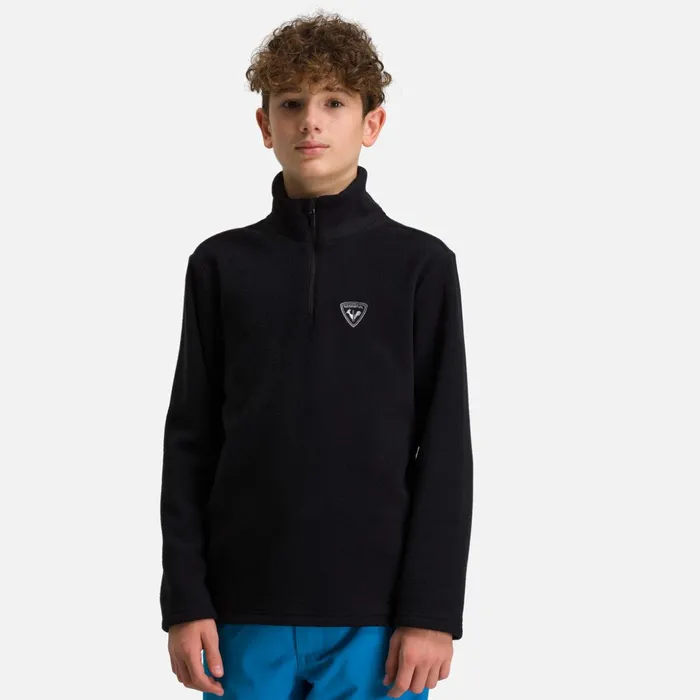 Kids Boys039 HalfZip Fleece Top Black200 Rossignol Layers