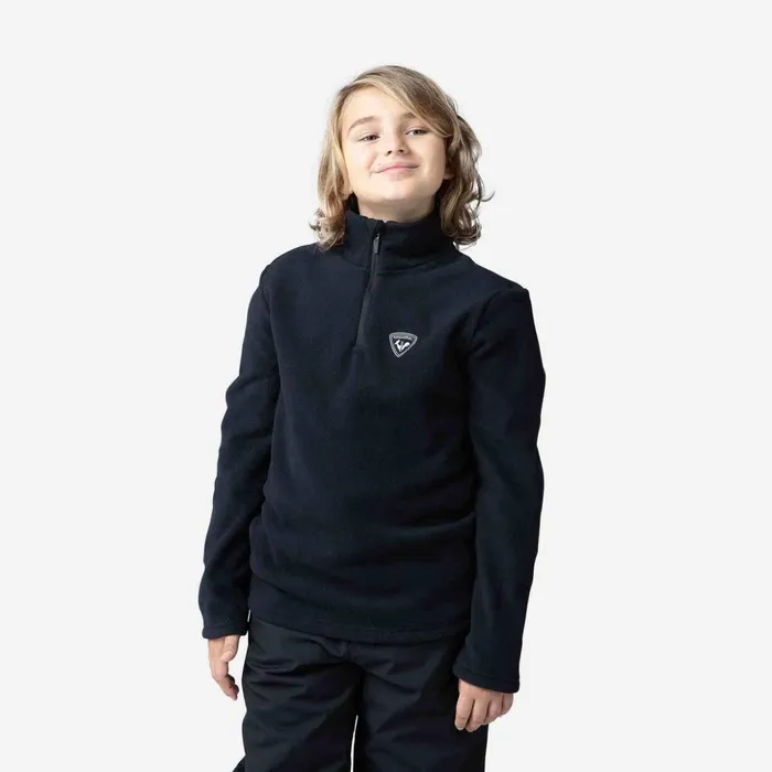 Kids Boys039 HalfZip Fleece Top Black200 Rossignol Layers