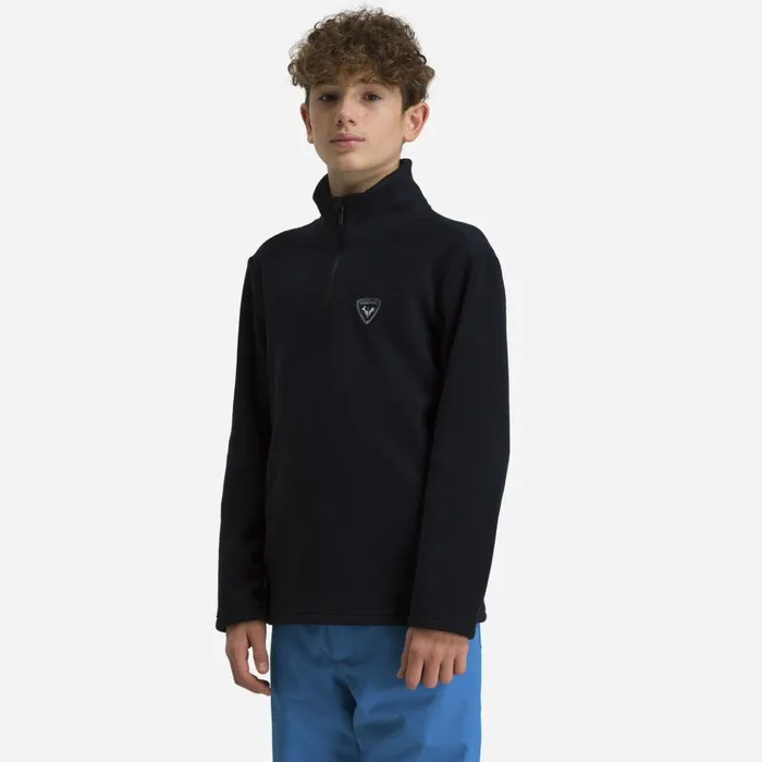 Kids Boys039 HalfZip Fleece Top Black200 Rossignol Layers