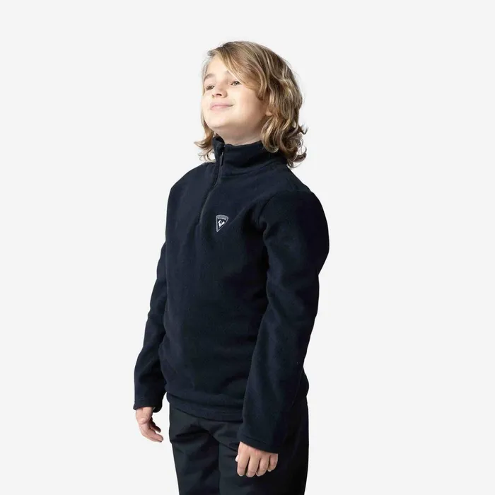 Kids Boys039 HalfZip Fleece Top Black200 Rossignol Layers