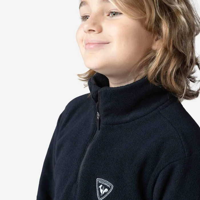 Kids Boys039 HalfZip Fleece Top Black200 Rossignol Layers