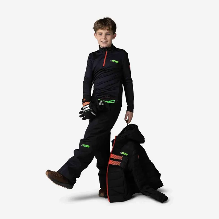 Kids Boys039 Hero HalfZip Stretch Fleece Black200 Rossignol Layers
