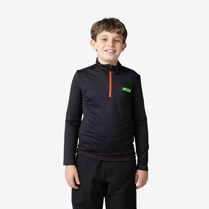 Kids Boys039 Hero HalfZip Stretch Fleece Black200 Rossignol Layers