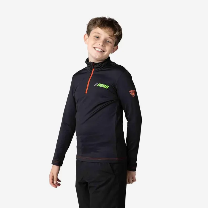 Kids Boys039 Hero HalfZip Stretch Fleece Black200 Rossignol Layers