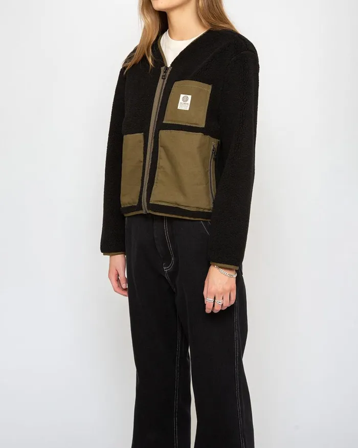 Ada Fleece Jacket 8211 Black Women Deus Ex Machina Outerwear Ada Fleece Jacket 8211 Black Women Deus Ex Machina Outerwear