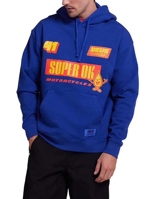 Aston Hoodie 8211 True Blue Men Deus Ex Machina Hoodies and Sweaters
