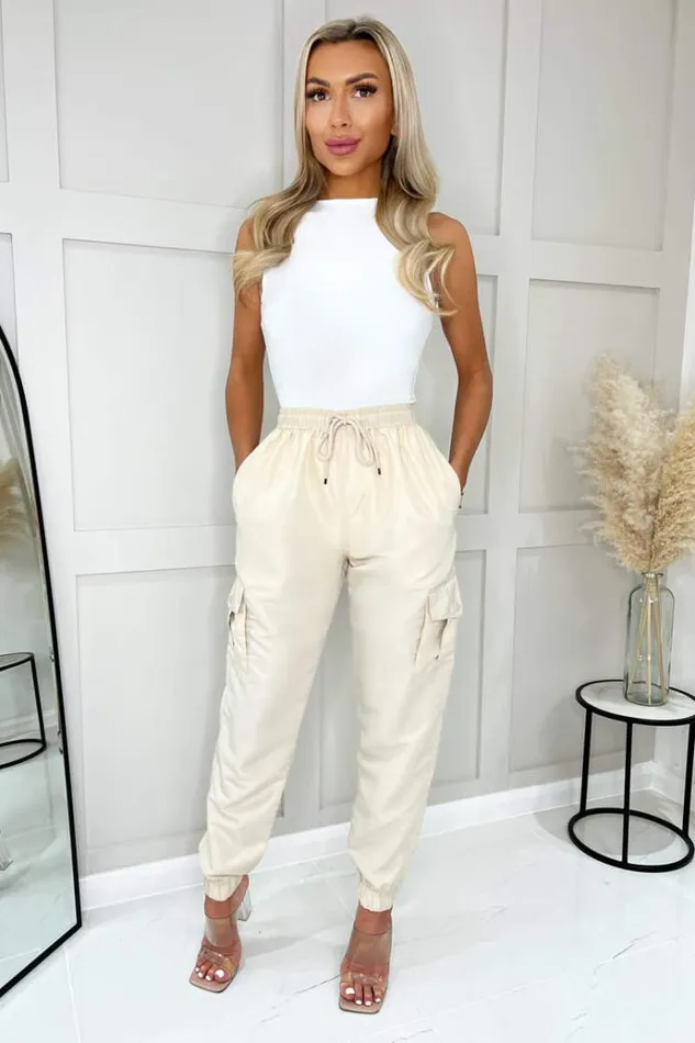 AX Paris Beige Cargo Pants Women Loungewear