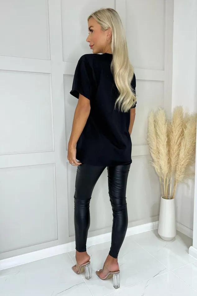 AX Paris Black Brooklyn Slogan TShirt Women Tops