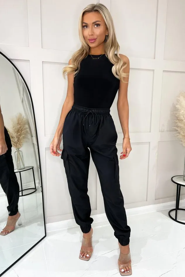 AX Paris Black Cargo Pants Women Loungewear
