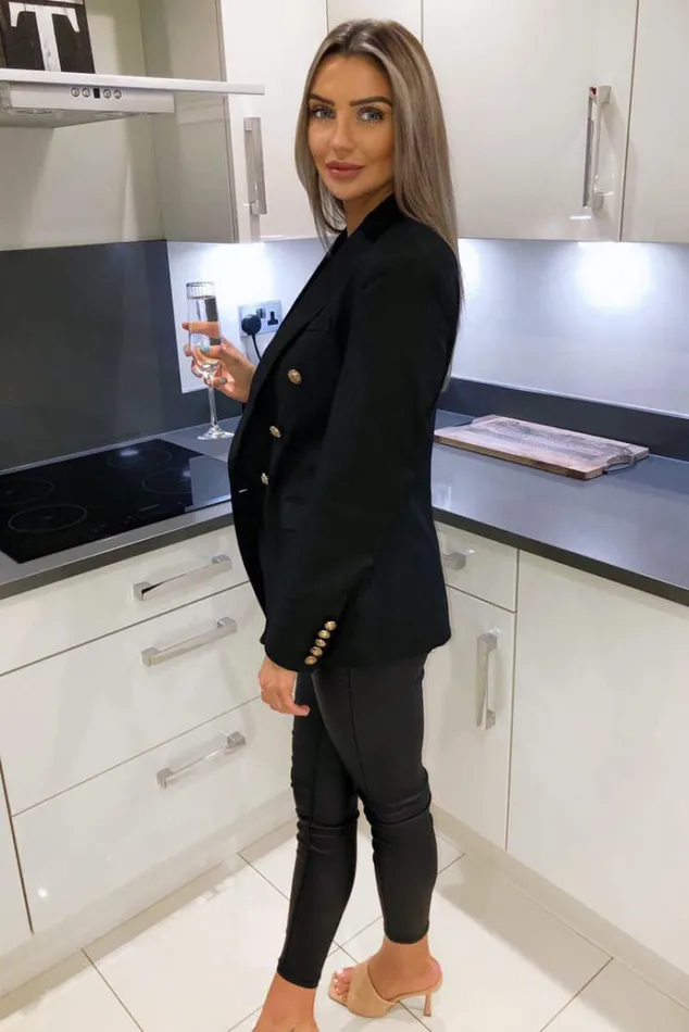 AX Paris Black Military Style Blazer Women Coats and Jackets