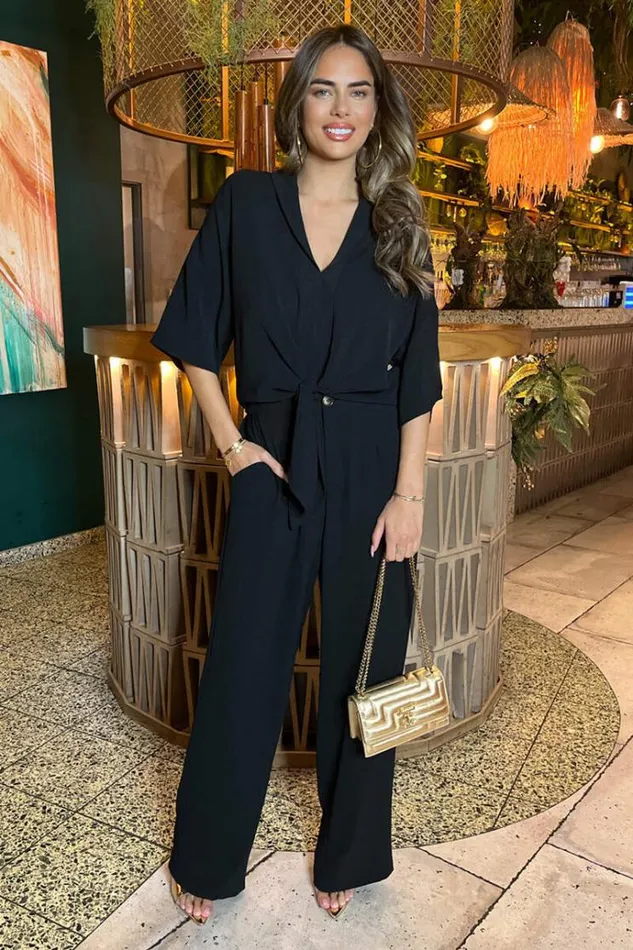 AX Paris Black Straight Leg Trousers Women Trousers and Leggings