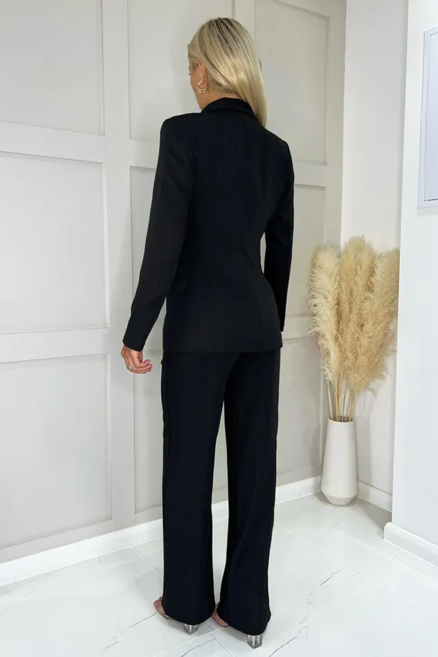AX Paris Black Suit Trousers Women Trousers and Leggings