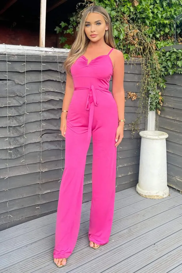 AX Paris Cerise VBuckle Belted Full Length Jumpsuit Women Jumpsuits And Playsuits AX Paris Cerise VBuckle Belted Full Length Jumpsuit Women Jumpsuits And Playsuits
