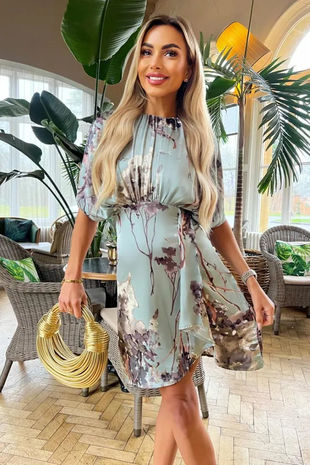 AX Paris Duck Egg Print Batwing Mini Dress Women Dresses