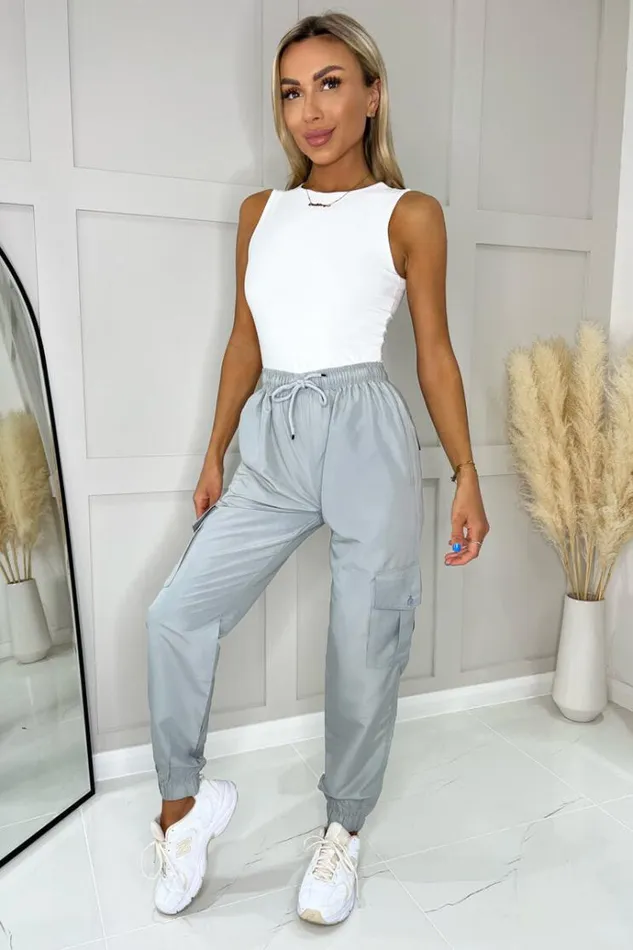AX Paris Grey Cargo Pants Women Loungewear