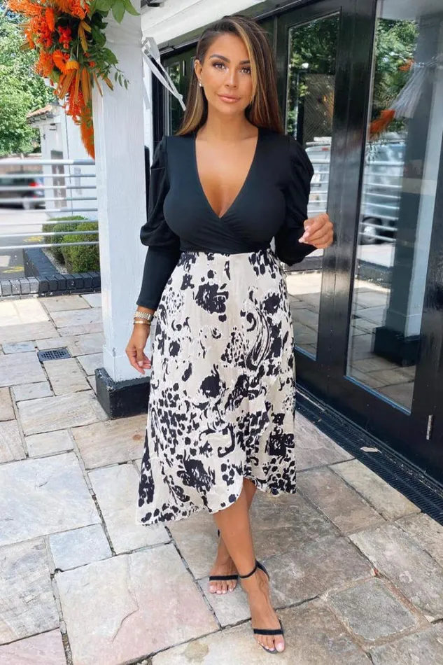 AX Paris Multi 2 In 1 Animal Print Wrap Midi Dress Women Dresses