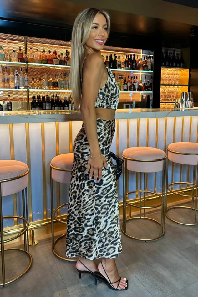 AX Paris Multi Leopard Print Asymmetric Cut Out Midi Dress Women The Leopard Edit