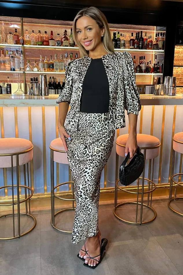 AX Paris Multi Leopard Print Satin Button Front Top Women Tops