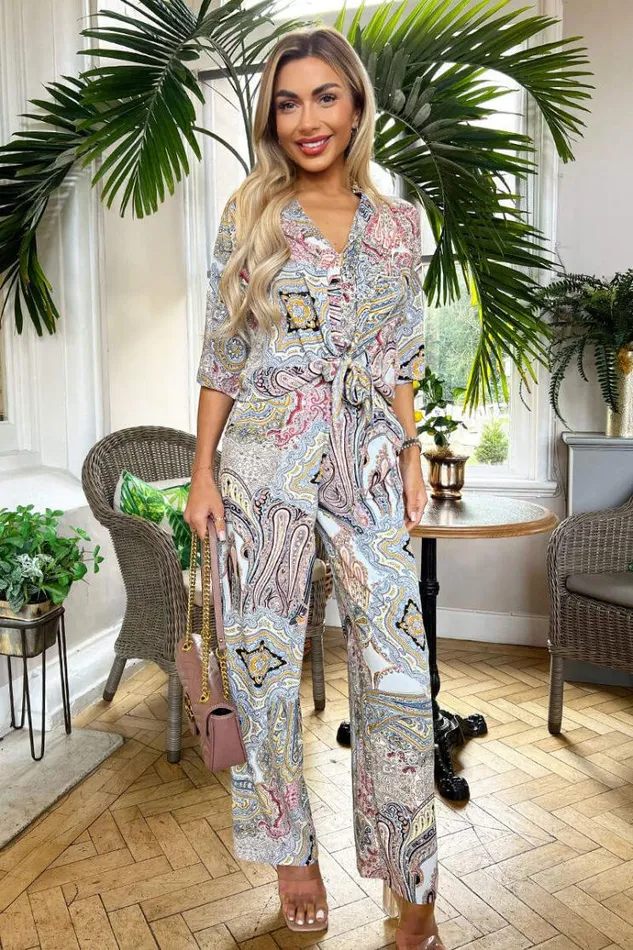 AX Paris Multi Paisley Printed Trousers Women Trousers and Leggings