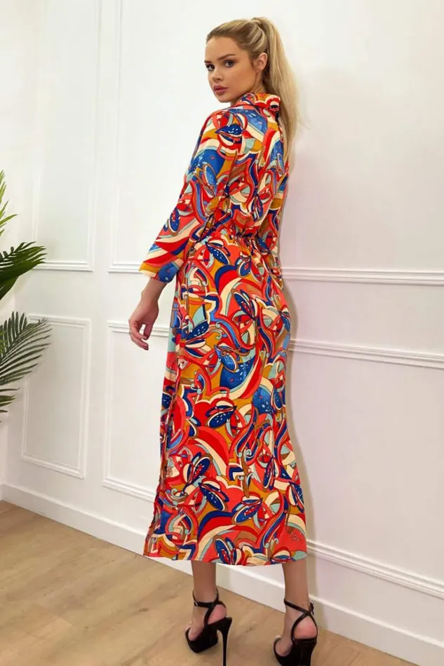 AX Paris Multi Printed Button Up Top Midi Dress Women Dresses