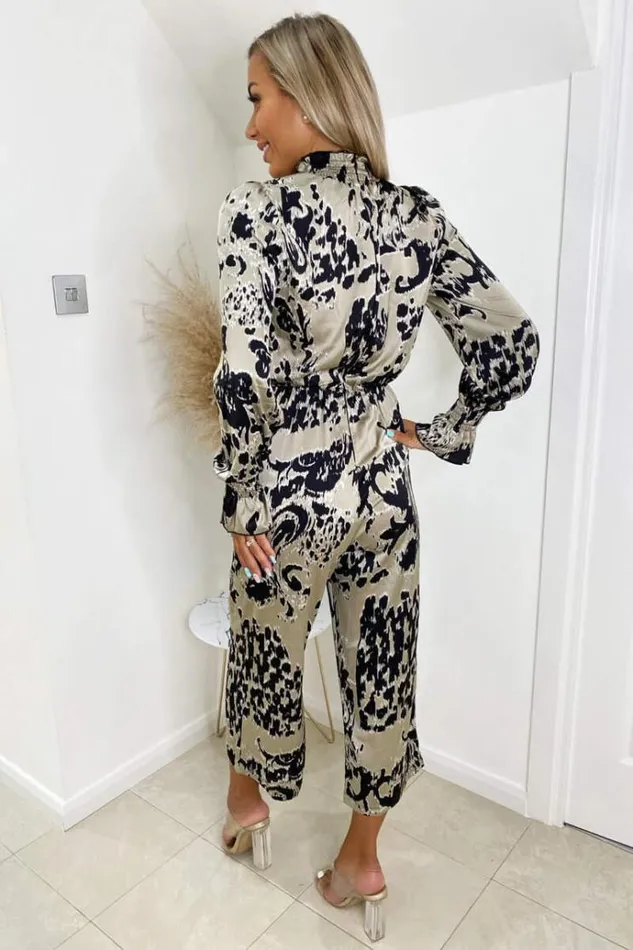 AX Paris Multi Printed Elasticated Neck Culotte Jumpsuit Women Jumpsuits And Playsuits