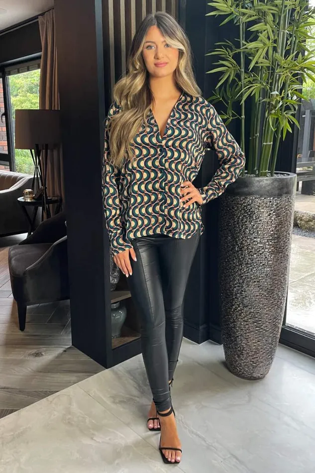 AX Paris Multi Printed Long Sleeve Shirt Women Coords