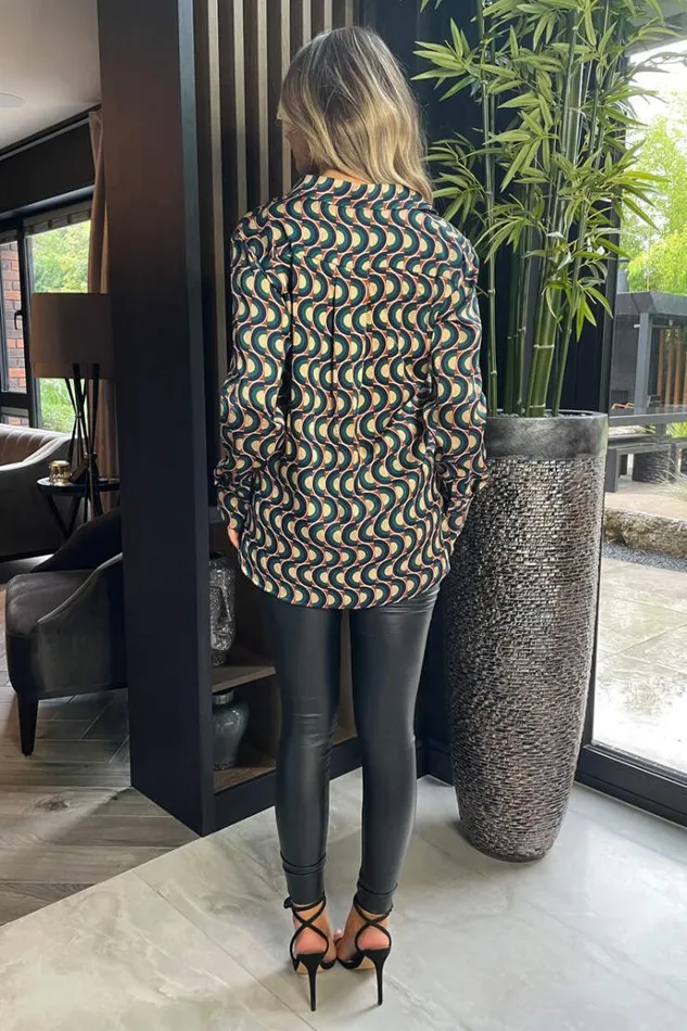 AX Paris Multi Printed Long Sleeve Shirt Women Coords