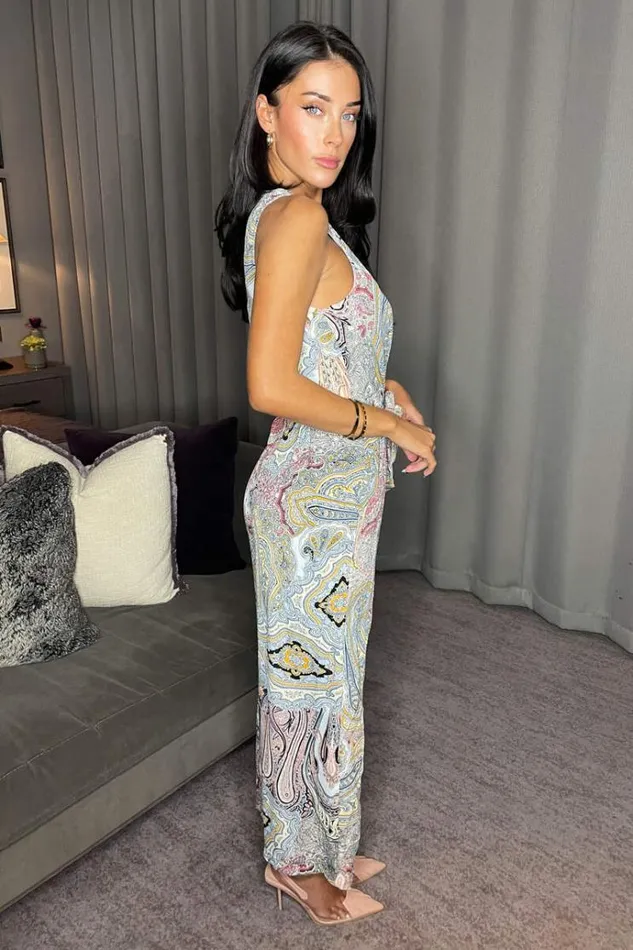 AX Paris Multi Printed Sleeveless Knot Front Jumpsuit Women Jumpsuits And Playsuits