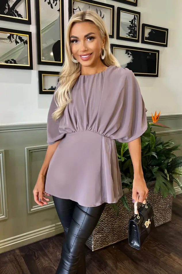 AX Paris Mushroom Batwing Sleeve Top Women Tops