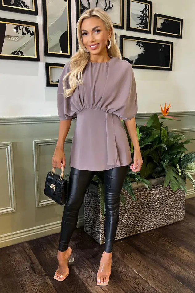 AX Paris Mushroom Batwing Sleeve Top Women Tops