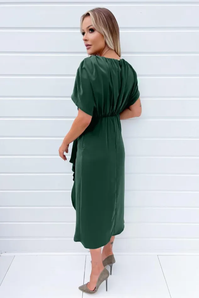 AX Paris Teal Batwing Gathered Top Midi Dress Women Dresses
