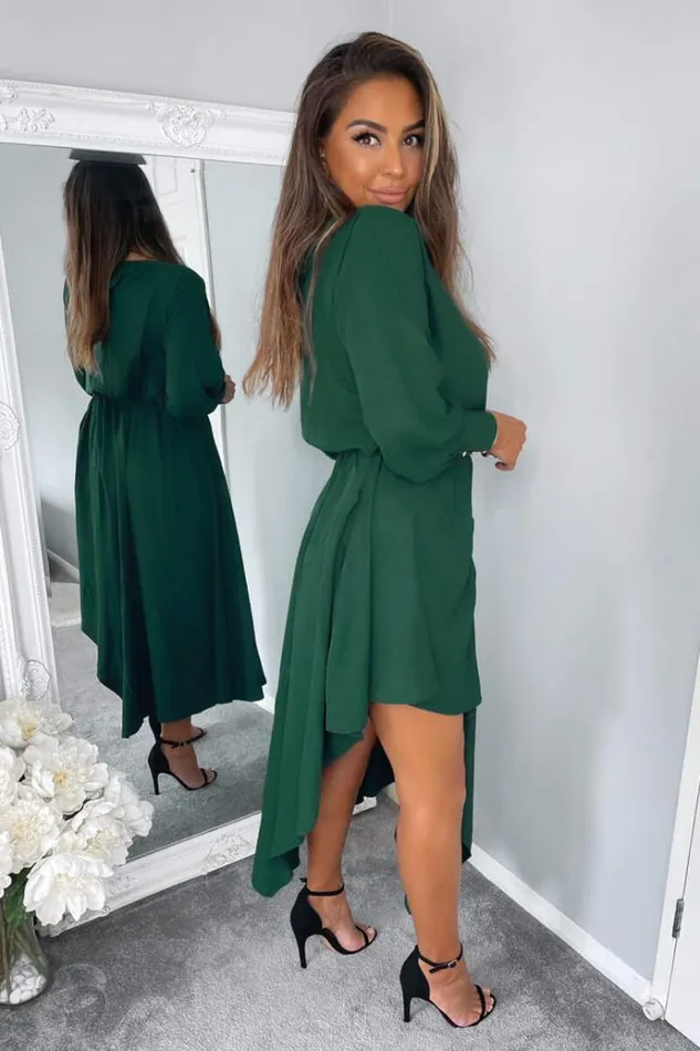 AX Paris Teal High Low Skirt Midi Dress Women Dresses