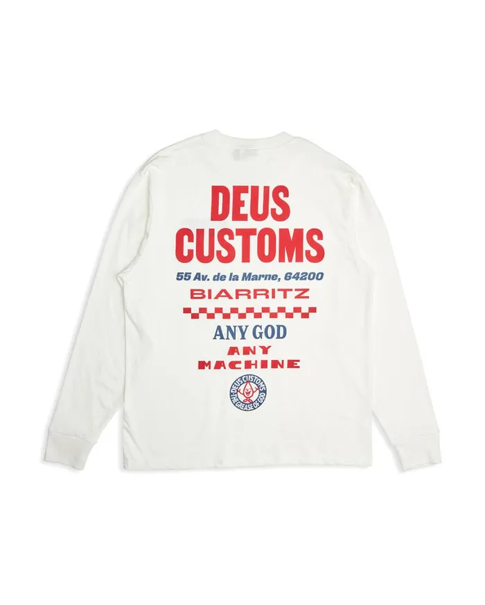 Blanche Long Sleeve Tee 8211 Vintage White Men Deus Ex Machina Tees Blanche Long Sleeve Tee 8211 Vintage White Men Deus Ex Machina Tees