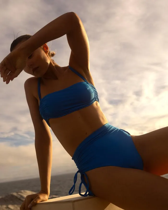 BONDI BORN Bikini Tops Ari Bikini Top 8211 Cyan 8211 Women