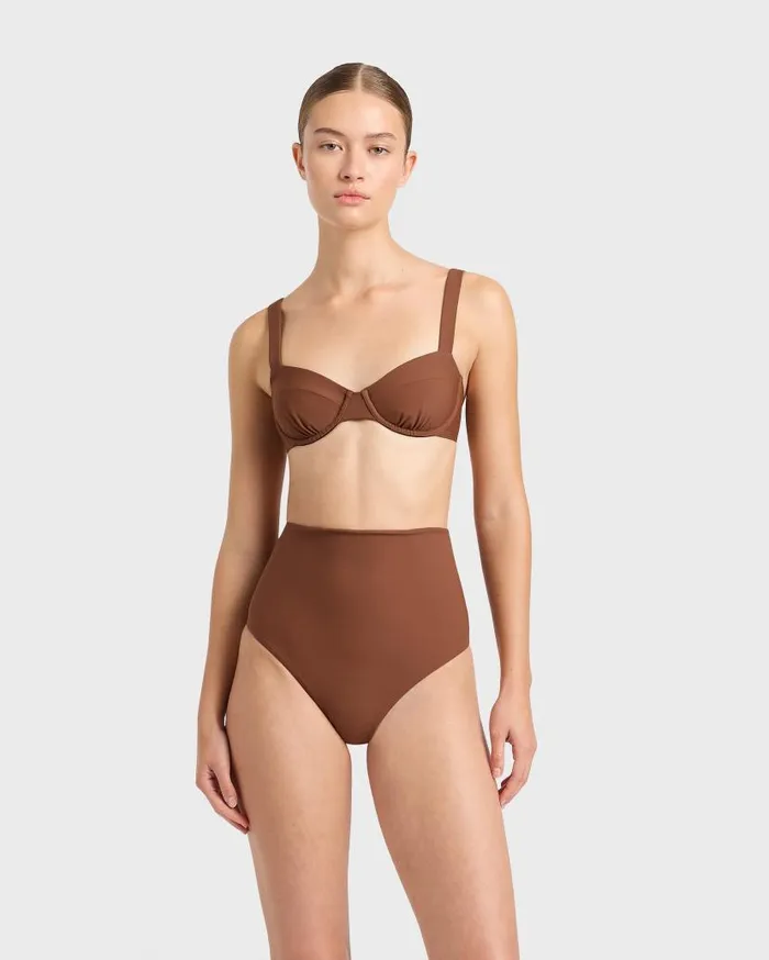 BONDI BORN Bikini Tops Lori Bikini Top 8211 Cocoa 8211 Women