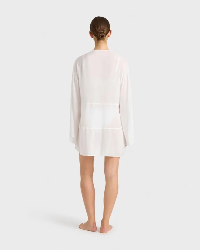 BONDI BORN Cover Ups Cremona Tie Front Mini Coverup 8211 White 8211 Women