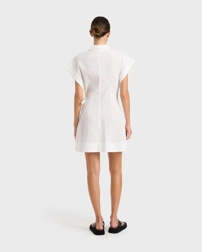 BONDI BORN Cover Ups Hastings Organic Cotton Mini Wrap Dress 8211 White 8211 Women