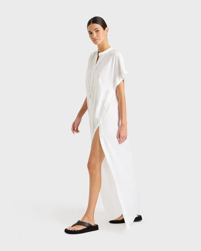 BONDI BORN Cover Ups Leiden Caftan Dress 8211 White 8211 Women
