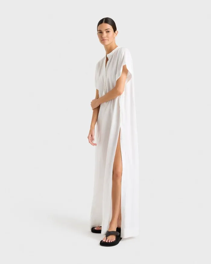 BONDI BORN Cover Ups Leiden Caftan Dress 8211 White 8211 Women