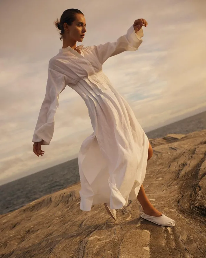 BONDI BORN Cover Ups Leiden Pleated Caftan Dress 8211 White 8211 Women BONDI BORN Cover Ups Leiden Pleated Caftan Dress 8211 White 8211 Women